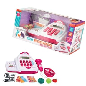 Brinquedo Caixa Registradora Mini Shopping Luz Som E Scaner