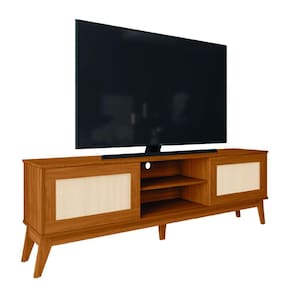 Rack Bancada Para TV Até 65 Polegadas 1,80m 2 Portas Com Tela Rattan Cedro Cairo EDN