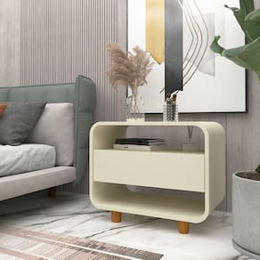 Mesa de Cabeceira 1 Gaveta Innova Off White - Gelius
