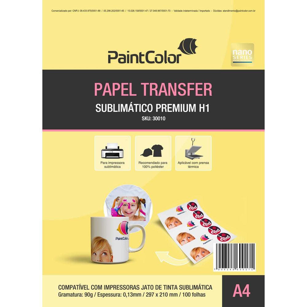 Papel Sublimático A4 Resinado Premium H1 - 100 Folhas