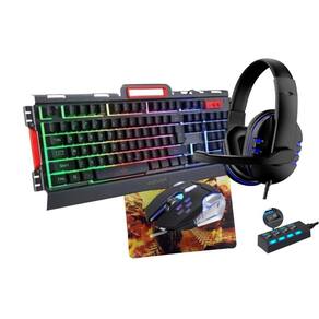 Combo Gamer Kit Teclado Semi Mecânico e Mouse em Metal + Headset Gamer P2 3.5mm + Hub Mini Extensor USB e Mouse pad