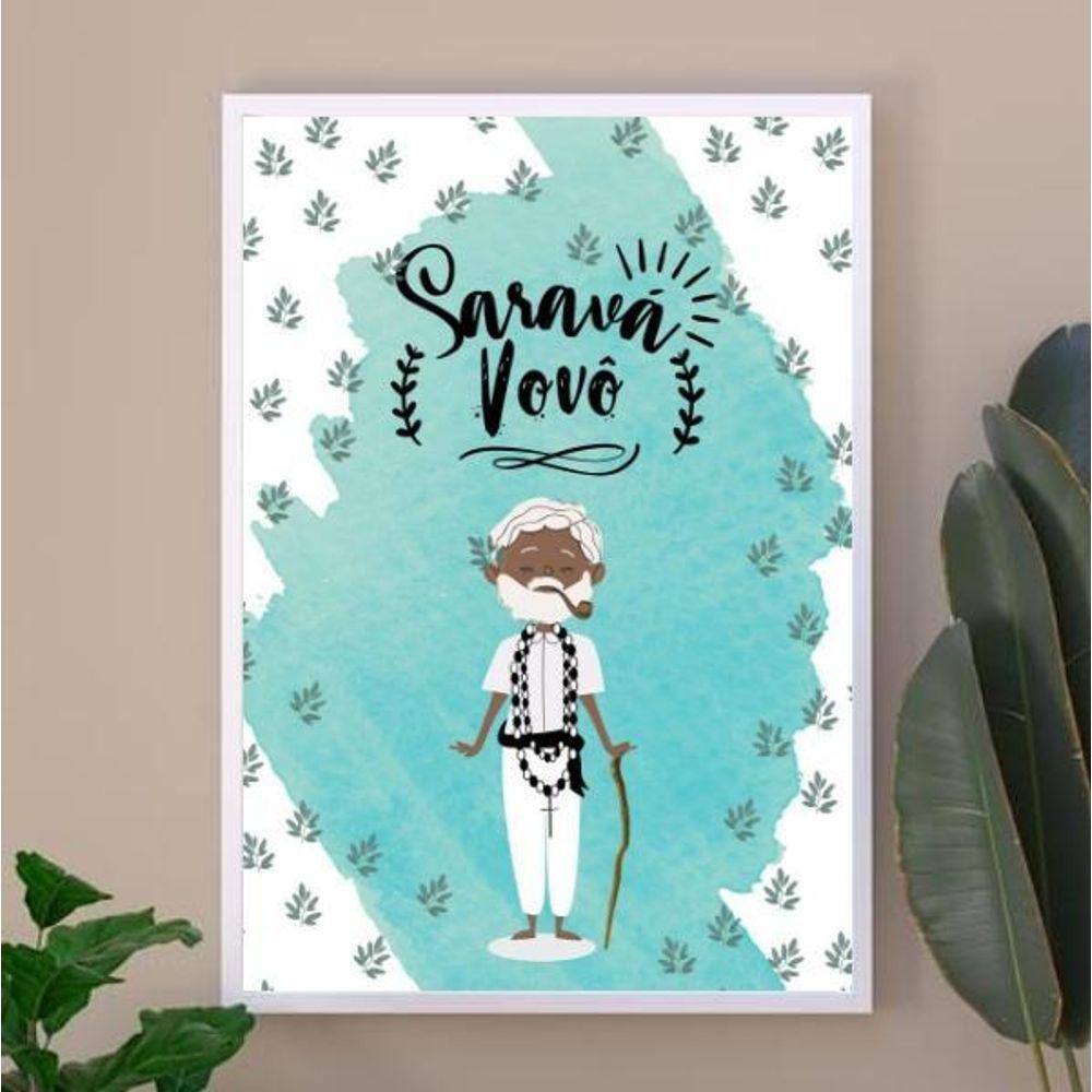 Quadro Decorativo Vovô Preto Velho 24X18Cm