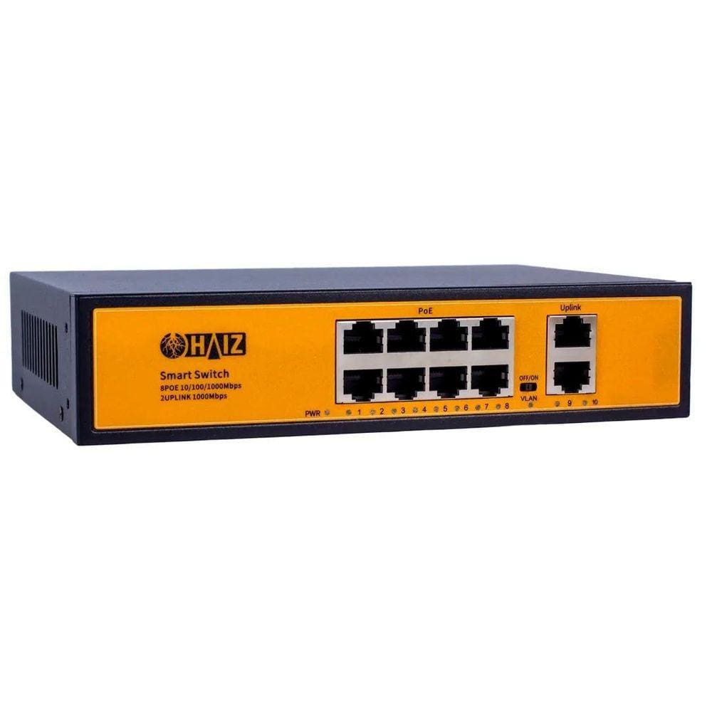 Switch 8 Portas Gigabit Poe Haiz + 2 Portas Uplink Vlan Haiz