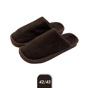Pantufa Masculina Adulto Inverno Peluciada Lisa Marrom 42/43