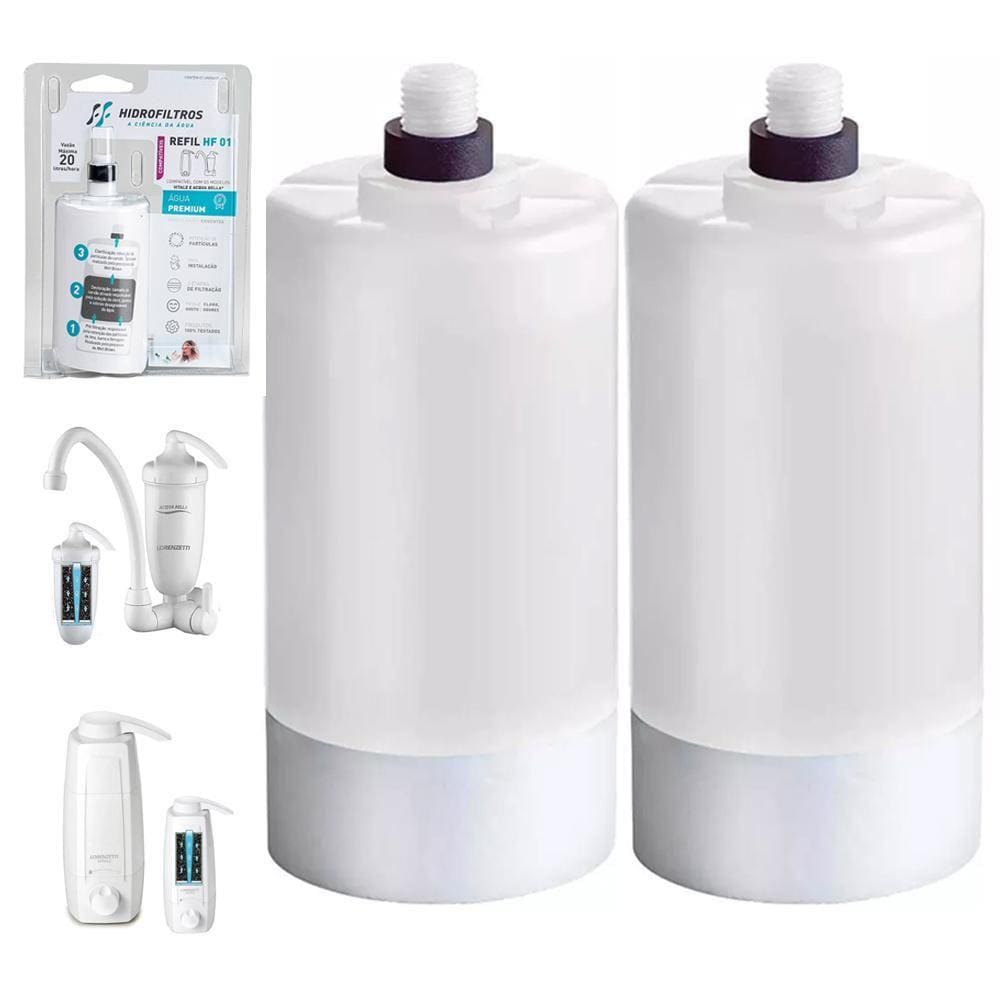 Kit 2 Refil Hidrofiltros Compatível Acqua Bella E Vitale