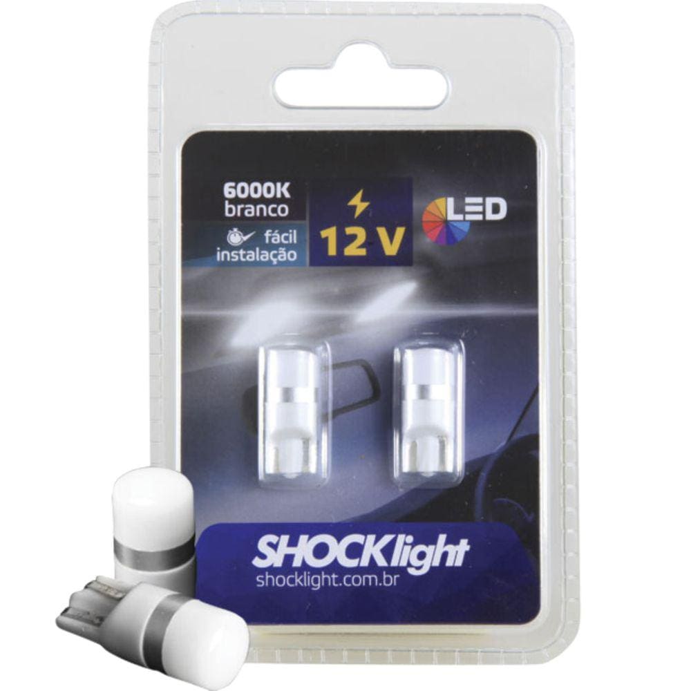 Lampada Led Carro Shocklight T10 Farol Porta Luvas Lanterna