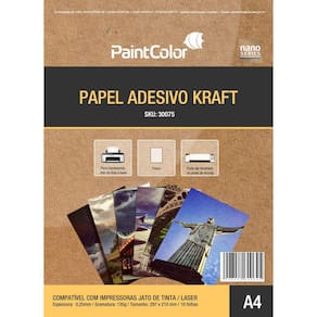 Papel Adesivo Kraft para Jato de Tinta 135g A4 - 10 Folhas