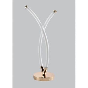 Abajur Moderno De Mesa Minimalista Led 32W Dourado Trophy