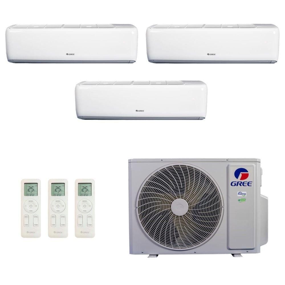 Ar-Condicionado Multi Split Inverter R-32 Gree 30.000 (2x Evap HW 9.000 + 1x Evap HW 24.000) Quente/Frio 220V