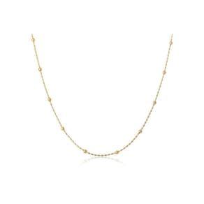 Colar De Corrente Com Bolinhas Douradas Folheado Em Ouro 18K