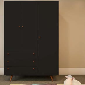 guarda-roupa solteiro ancien 3 pt 3 gv preto
