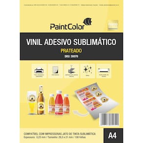 Vinil Adesivo Sublimático Prateado A4 100 Folhas