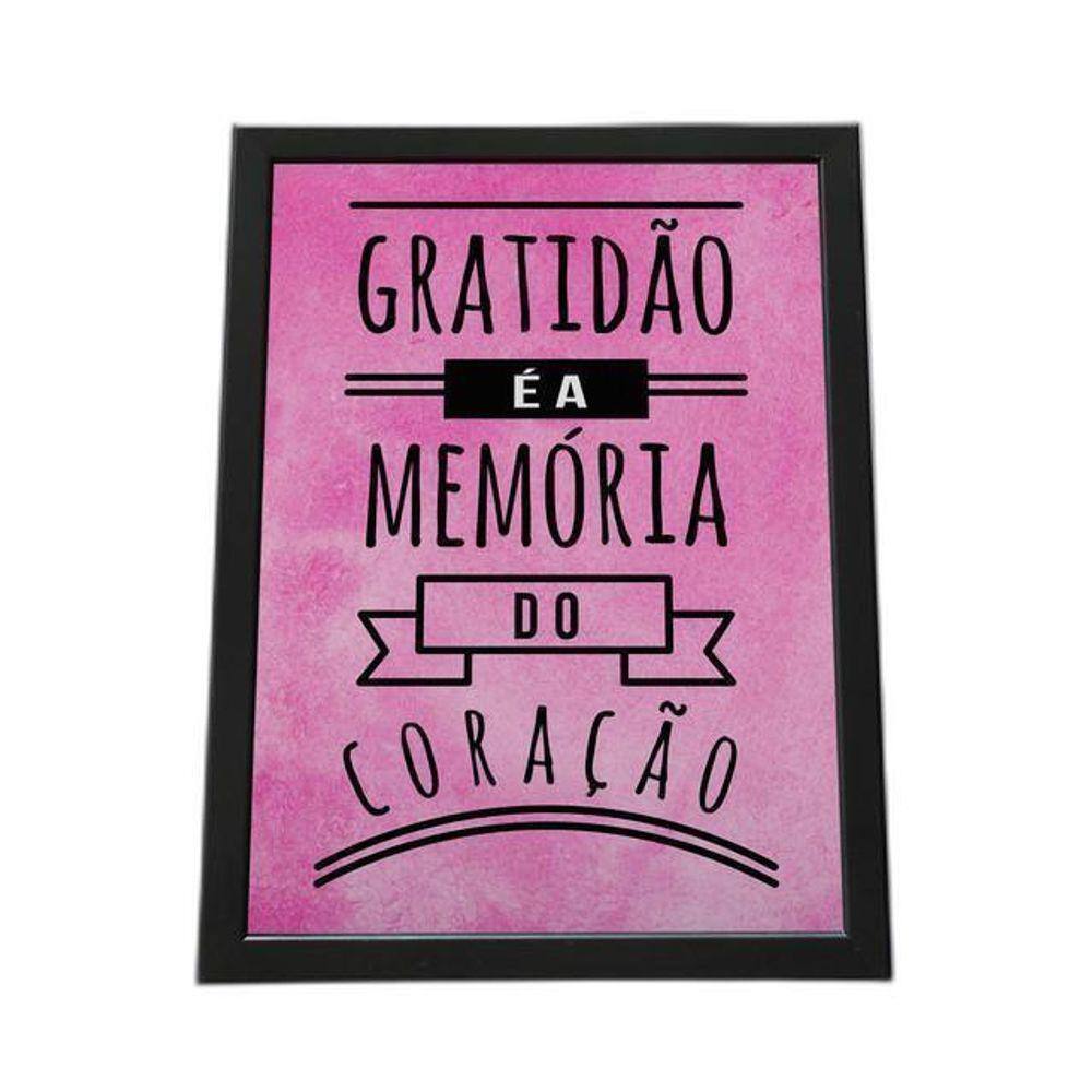 Quadro Com Moldura Gratidão É A Memoria Do Coração