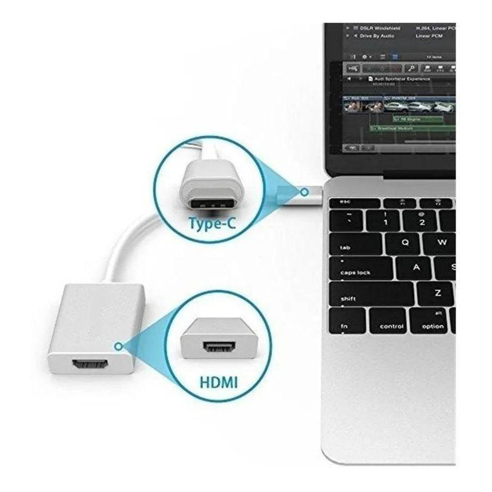 Cabo Adaptador Usb Tipo C 3.1 Para Porta Hdmi 4K Ultra