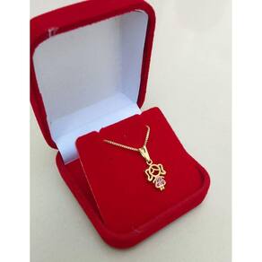 Colar Com 1 Pingente Filha Menina Folheado Em Ouro 18K- Mãe
