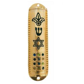 Mezuzá Judaico Luxo 10Cm + Pergaminho De Israel 12 Tribos