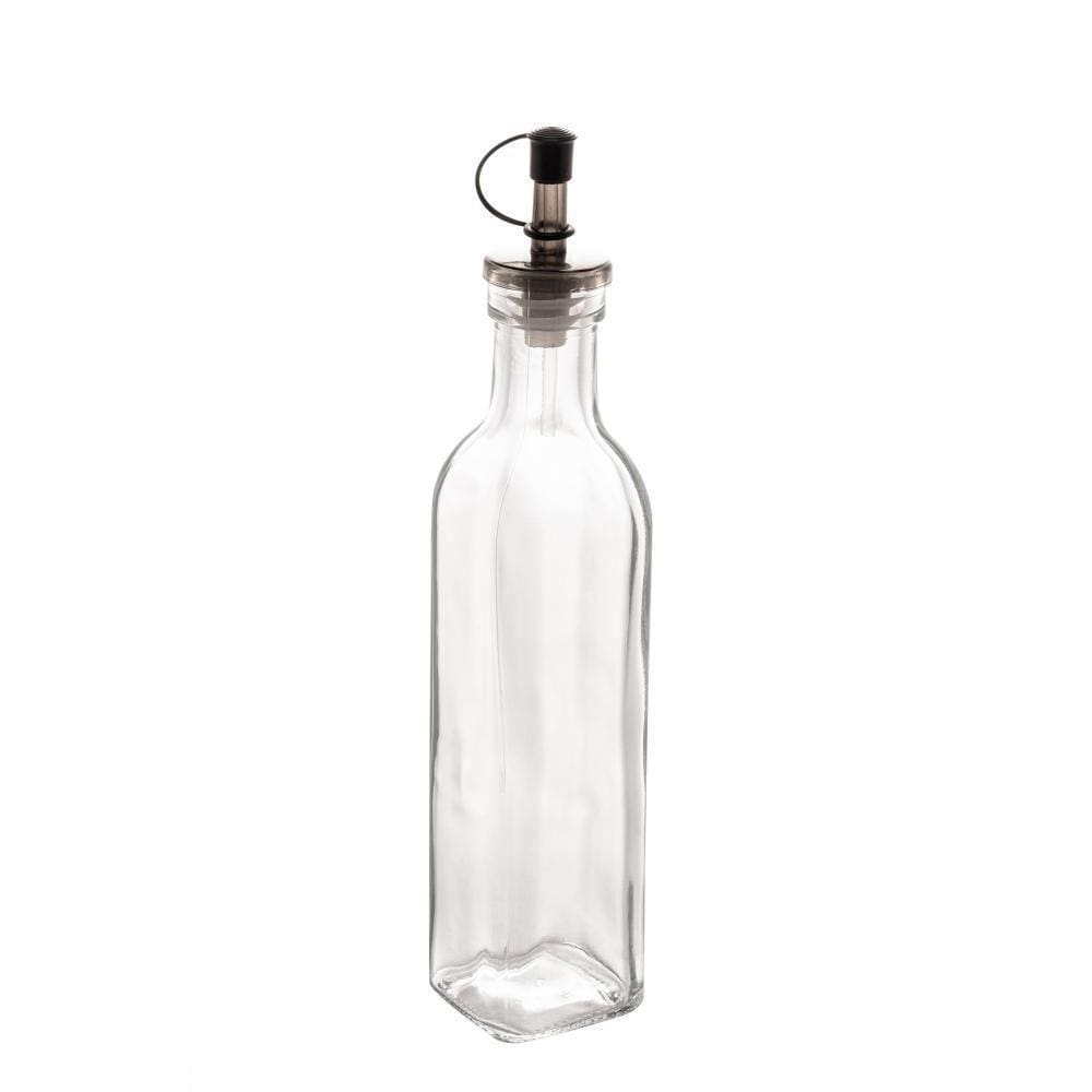 Garrafa Para Azeite Lyor Preta De Vidro 270Ml