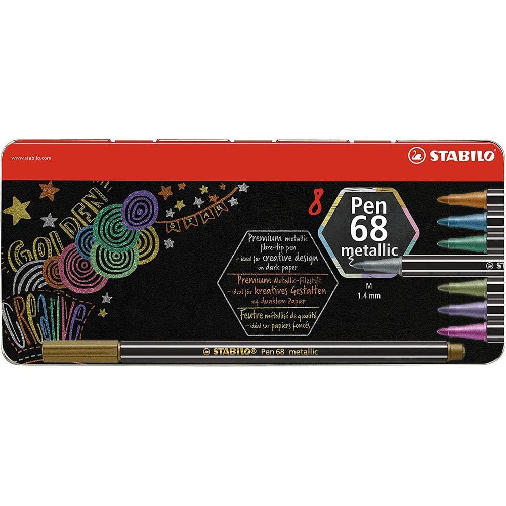 Caneta Stabilo Pen 68 Metallic Estojo 8 Cores