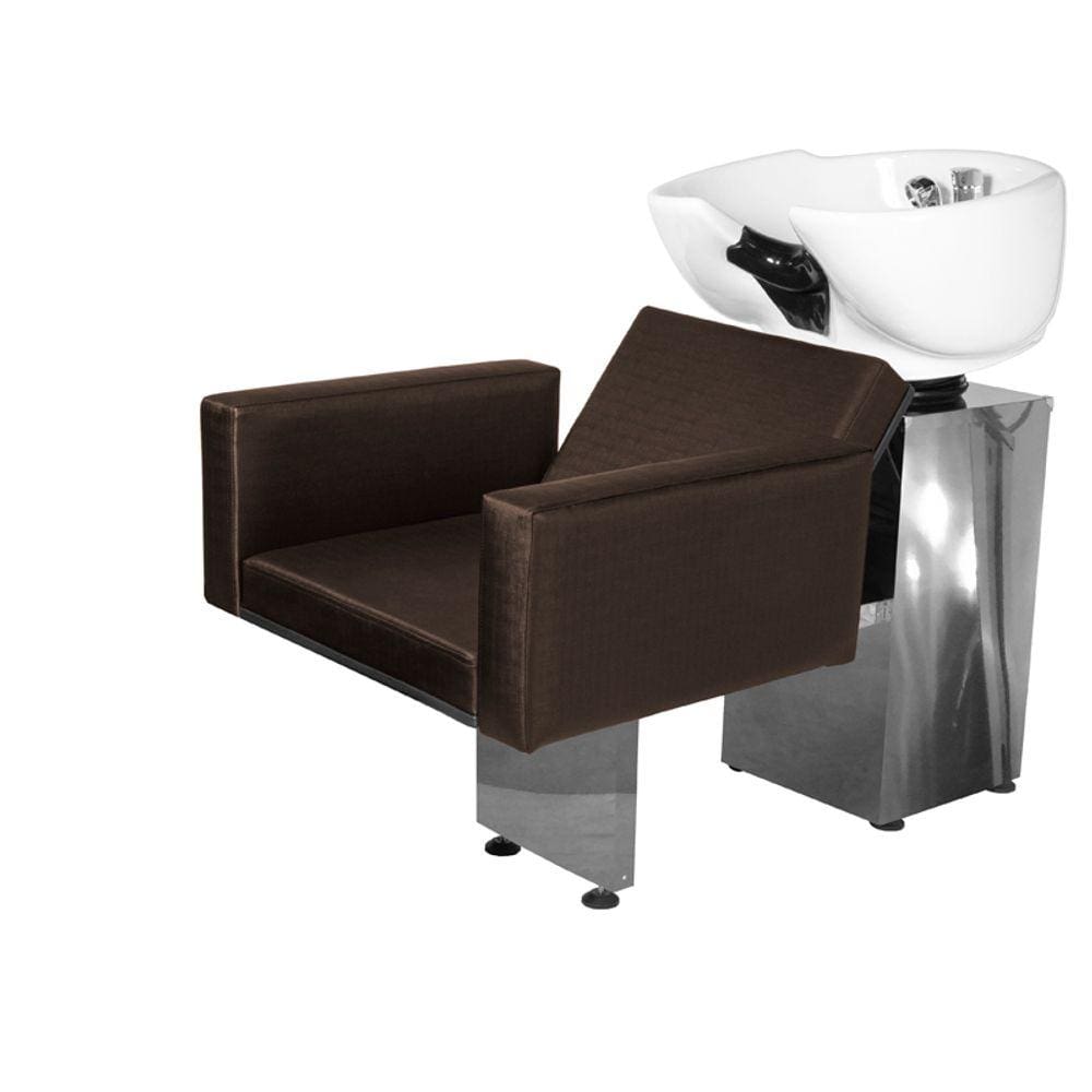 Lavatório Salão de Beleza Evidence Lisa Base Inox Marrom