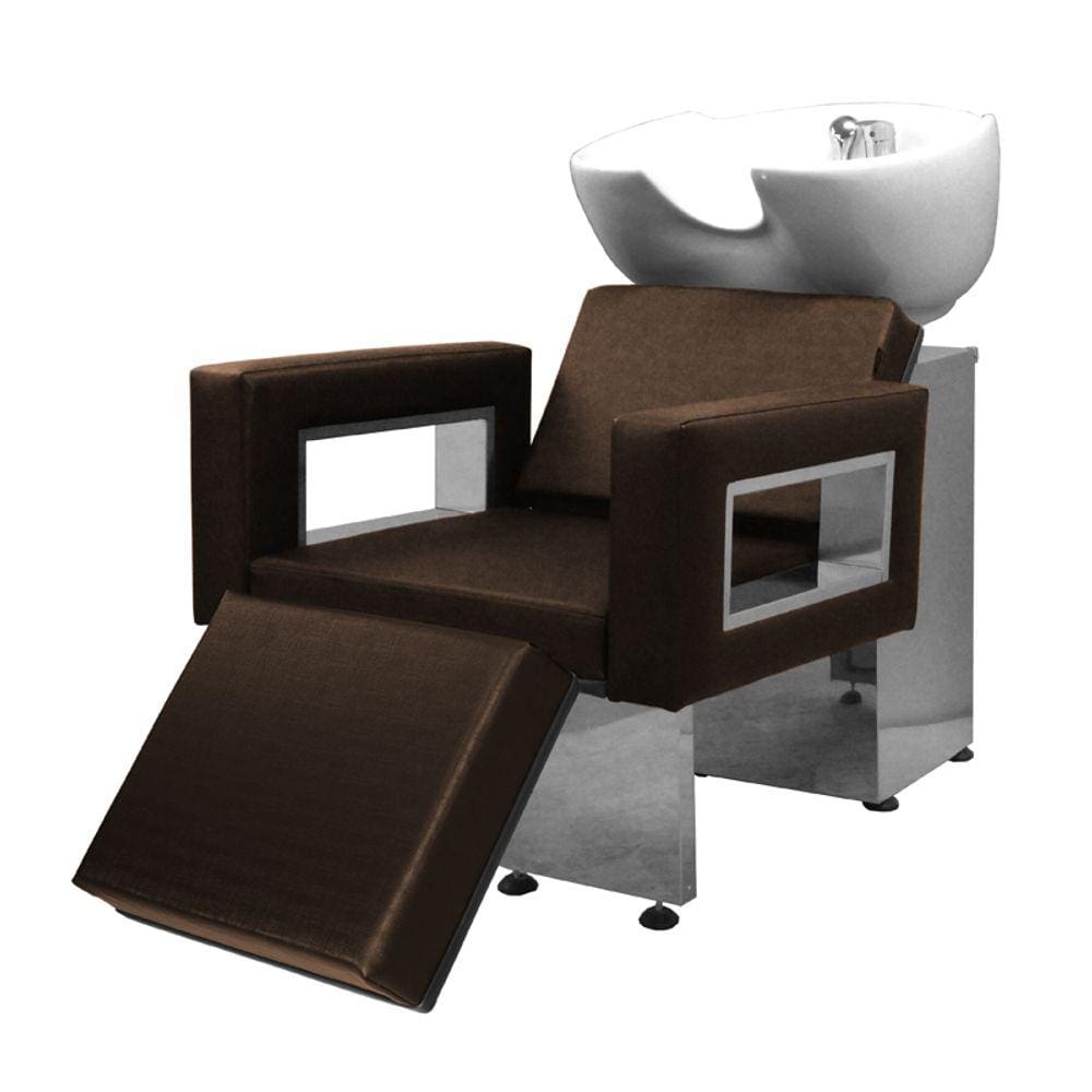 Lavatório Salão de Beleza Moderna Ap Base Inox Marrom