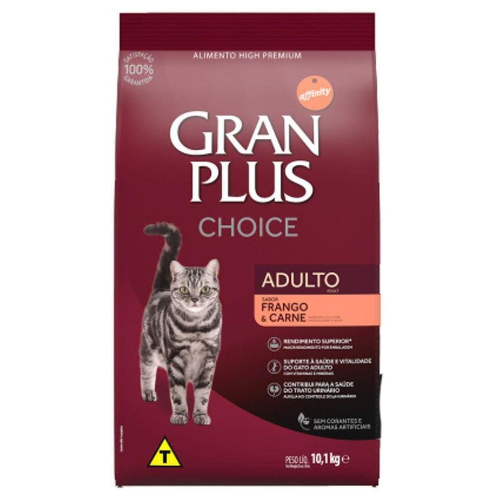 Ração Gran Plus Choice Frango E Carne Gatos Adultos 10,1Kg