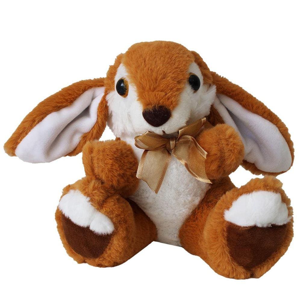 Coelho 22 Cm De Pelúcia Com Laço Orelhas Grandes Páscoa