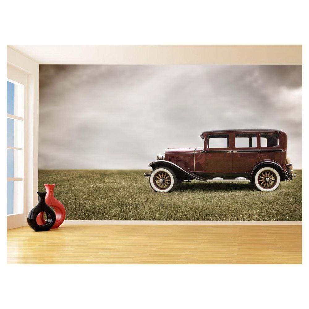 Papel De Parede 3D Carro Antigo Clássico Vintage 3,5M Cxr44