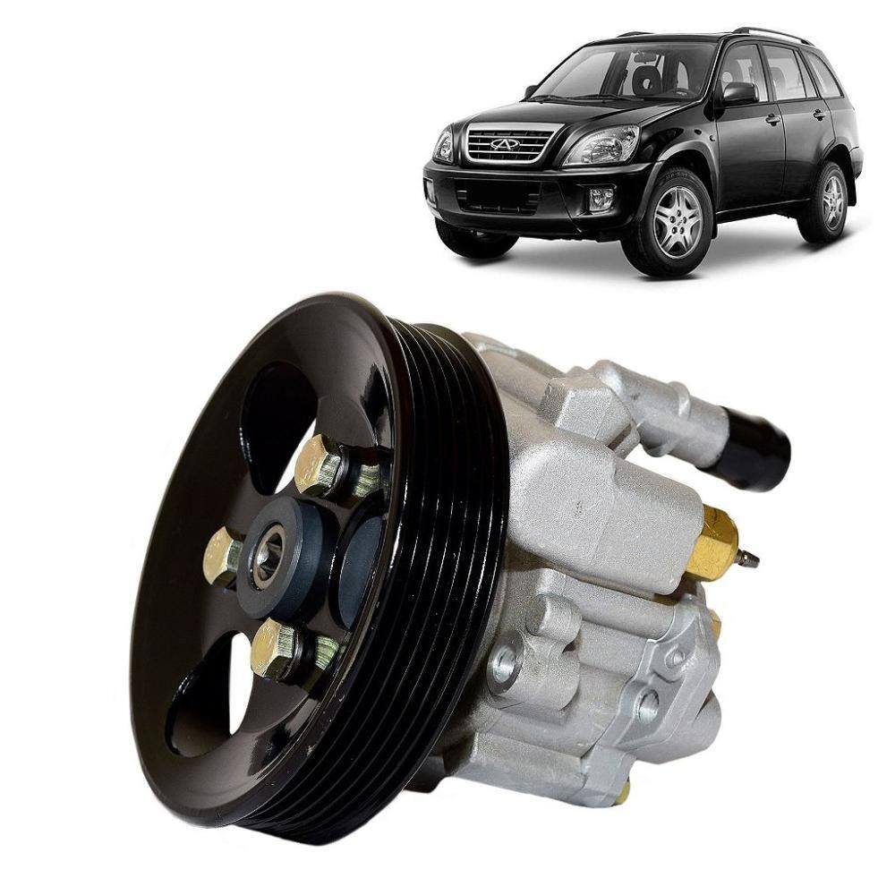 Bomba Hidraulica Nova Chery Tiggo/Tigo 2.0 16V 2010 A 2014 - Com Polia 6 Pk - Com Sensor Le -Cano Reto Para Tras