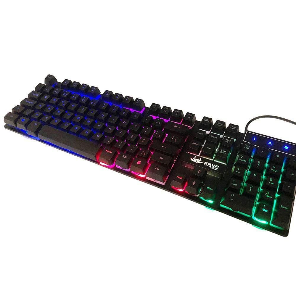 Teclado Gamer Pc Iluminação Noturna Teclas Macias Rgb Led