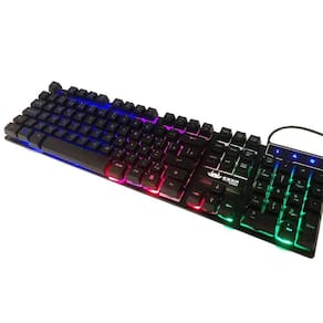 Teclado Gamer Pc Iluminação Noturna Teclas Macias Rgb Led