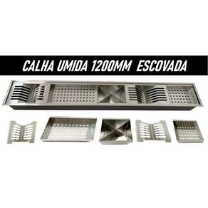 Calha Úmida Gourmet Canal Organizador Escorredor Inox 120Cm