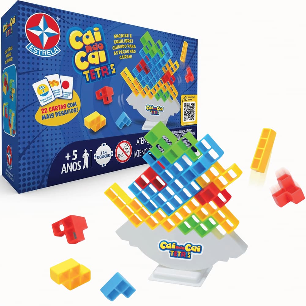Jogo de Equilíbrio Cai Não Cai Tetris Infantil Estrela