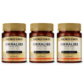 Kit 3 Un Okralibs Fibra Do Quiabo 600Mg 60 Capsulas Dr.