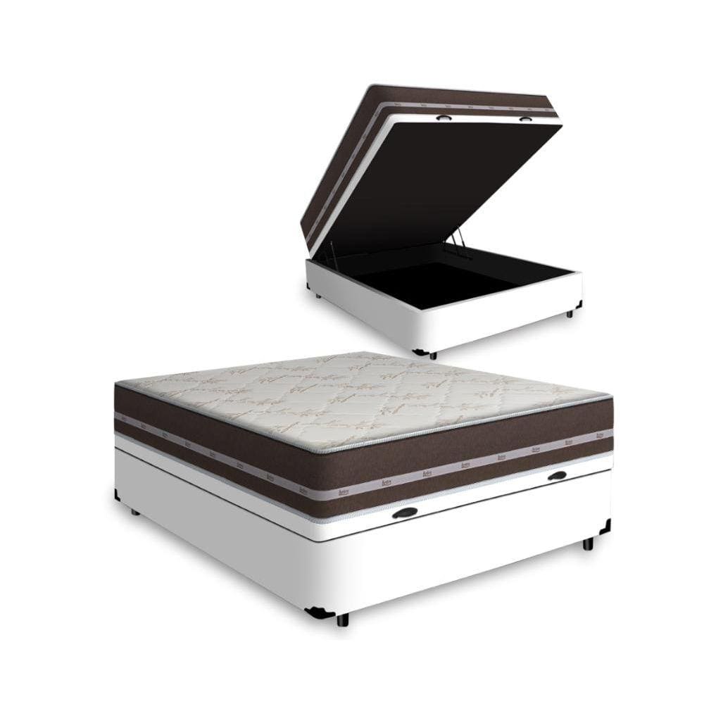 Cama Box com Baú Viúva + Colchão de molas - Anjos - Classic Superlastic 128cm