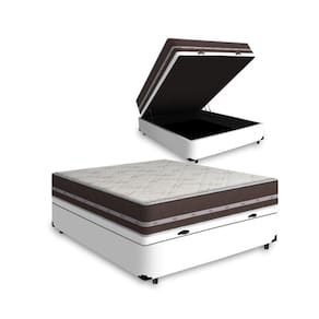 Cama Box com Baú Viúva + Colchão de molas - Anjos - Classic Superlastic 128cm