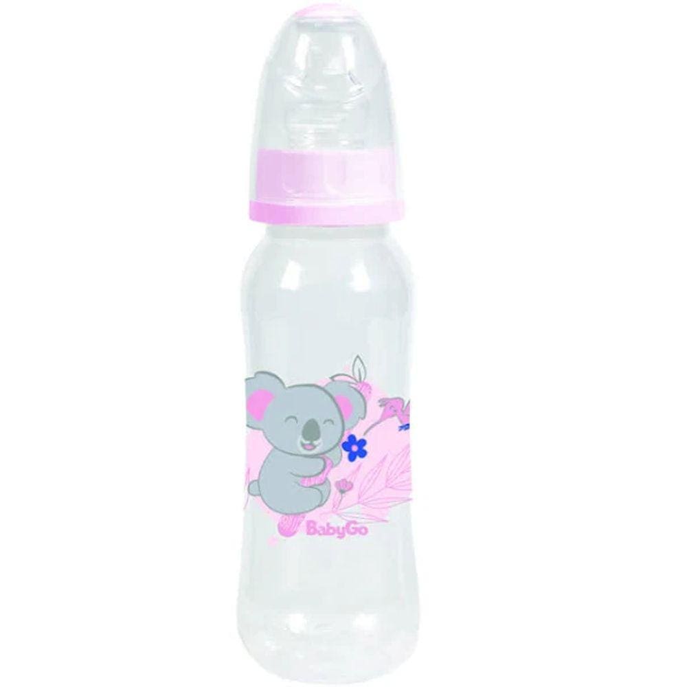 Mamadeira Orto Sil Coala Rosa 240ml - Baby Go