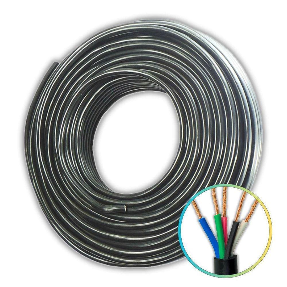 Cabo Pp Flexivel 5 Vias   5 X 1Mm   25 Metros 100% Cobre