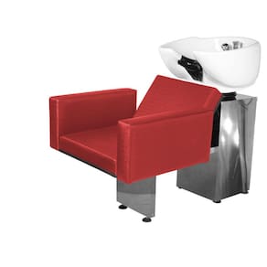 Lavatório Salão de Beleza Evidence Lisa Base Inox Vermelho