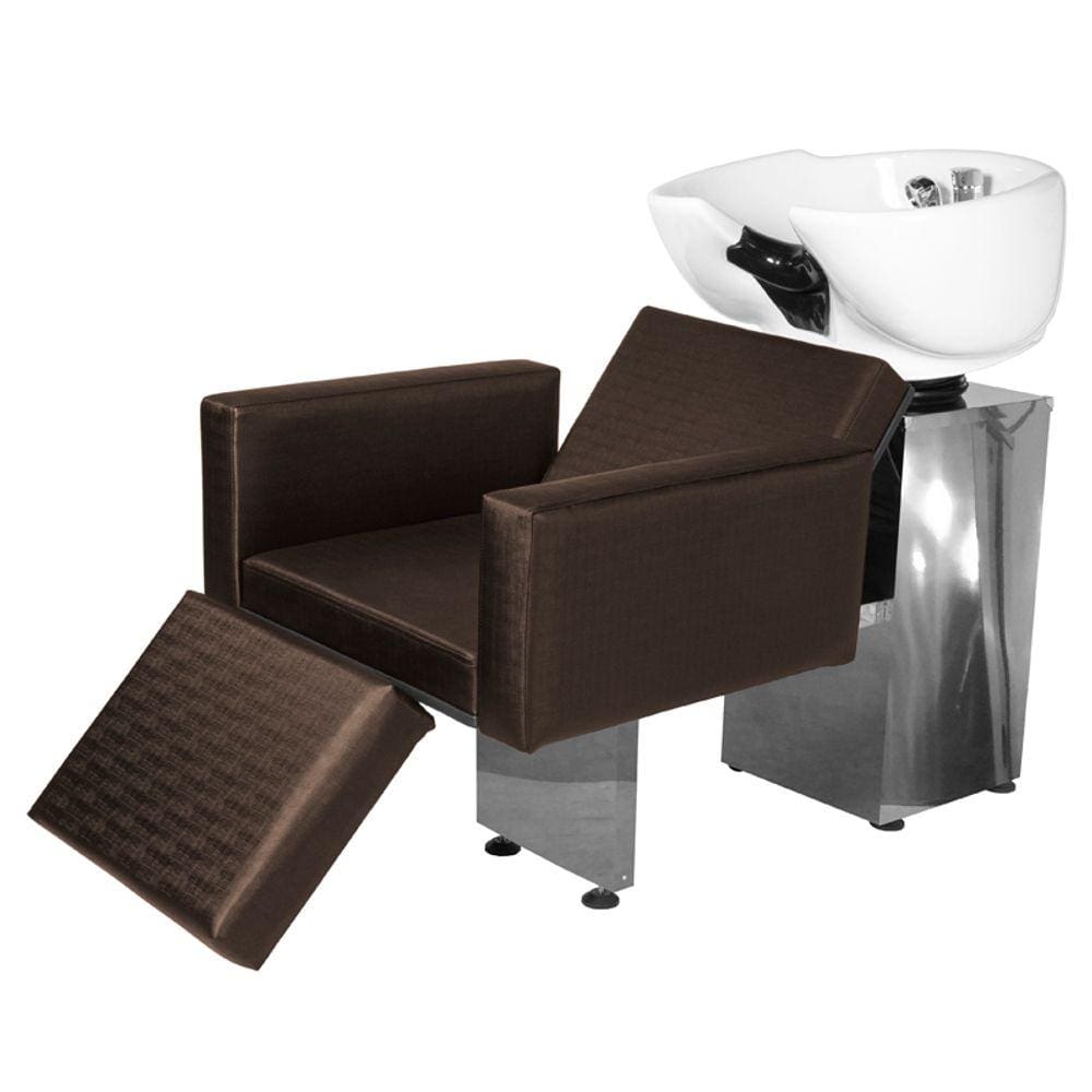 Lavatório Salão de Beleza Evidence Lisa Ap Base Inox Marrom