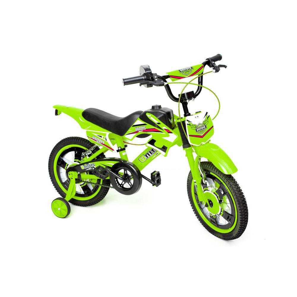 Bicicleta Moto Cross Verde Aro 16 Unitoys