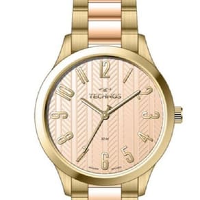 Relogio Technos Feminino Dourado Rosa Numeros 2036Msh/1J