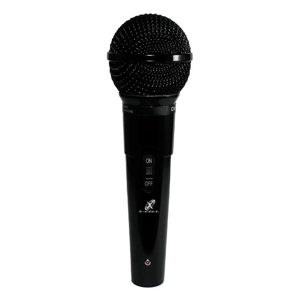 Microfone Dinâmico De Mão Com Fio 3M Preto Botão On Off