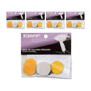 Kit Pedicure Com 5 Pct - Refil De Lixa Taiff Para Pedicuro C\ 10 Lixas