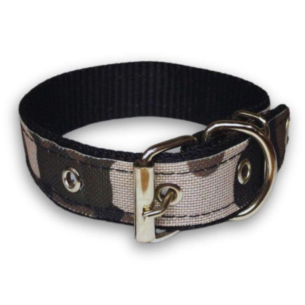 Coleira Xadrez 25Mm Para Cachorro Nicapet Preta Nº 6