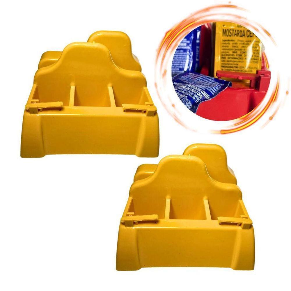 2 Porta Guardanapo Sachê Amarelo Com Furador Bares E Padaria