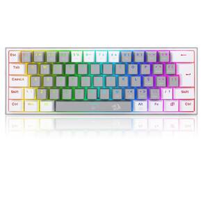 Teclado Mecânico Gamer Compacto Redragon Fizz Cinza E Branco