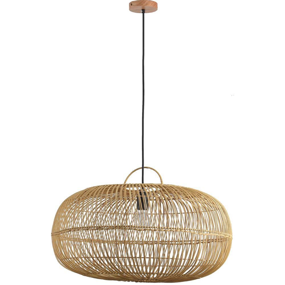 Pendente Ôtaki Ø60cm Rattan - 3 Metros De Cabo