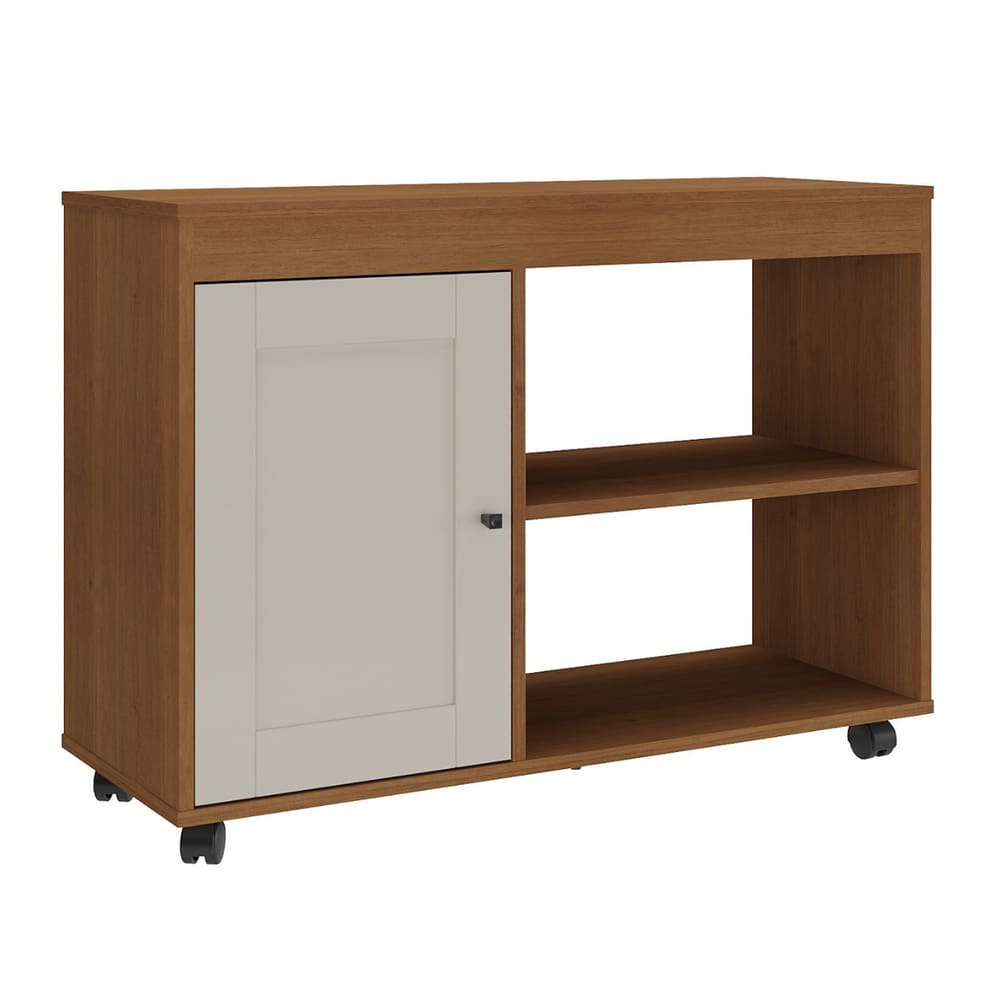 Rack para TVs 42` com 4 Rodízios Guaraci Cinamomo Off White