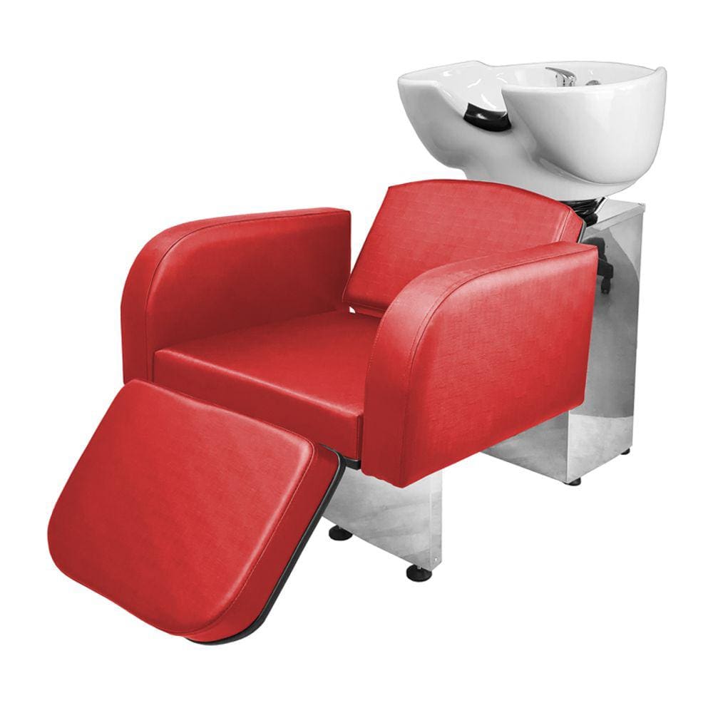 Lavatório Salão de Beleza Destak Ap Base Inox Vermelho