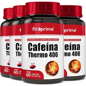 Kit 4 Cafeína Thermo 400 Com 60 Cápsulas Fitoprime